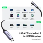 Ugreen USB-C to HDMI Cable, 4K At 60Hz, Thunderbolt 4/3 To HDMI, 1.5m, Gray Black