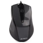 A4Tech N-500FS Wired Silent Mouse, 1200 DPI, 4-Way Wheel, 2X-Button, Glossy Grey