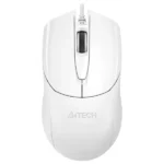 A4Tech OP-750S V-Track Mouse, 1200 DPI Optical Sensor, Silent Click, 4-Way Wheel, 8-in-One Gesture, White